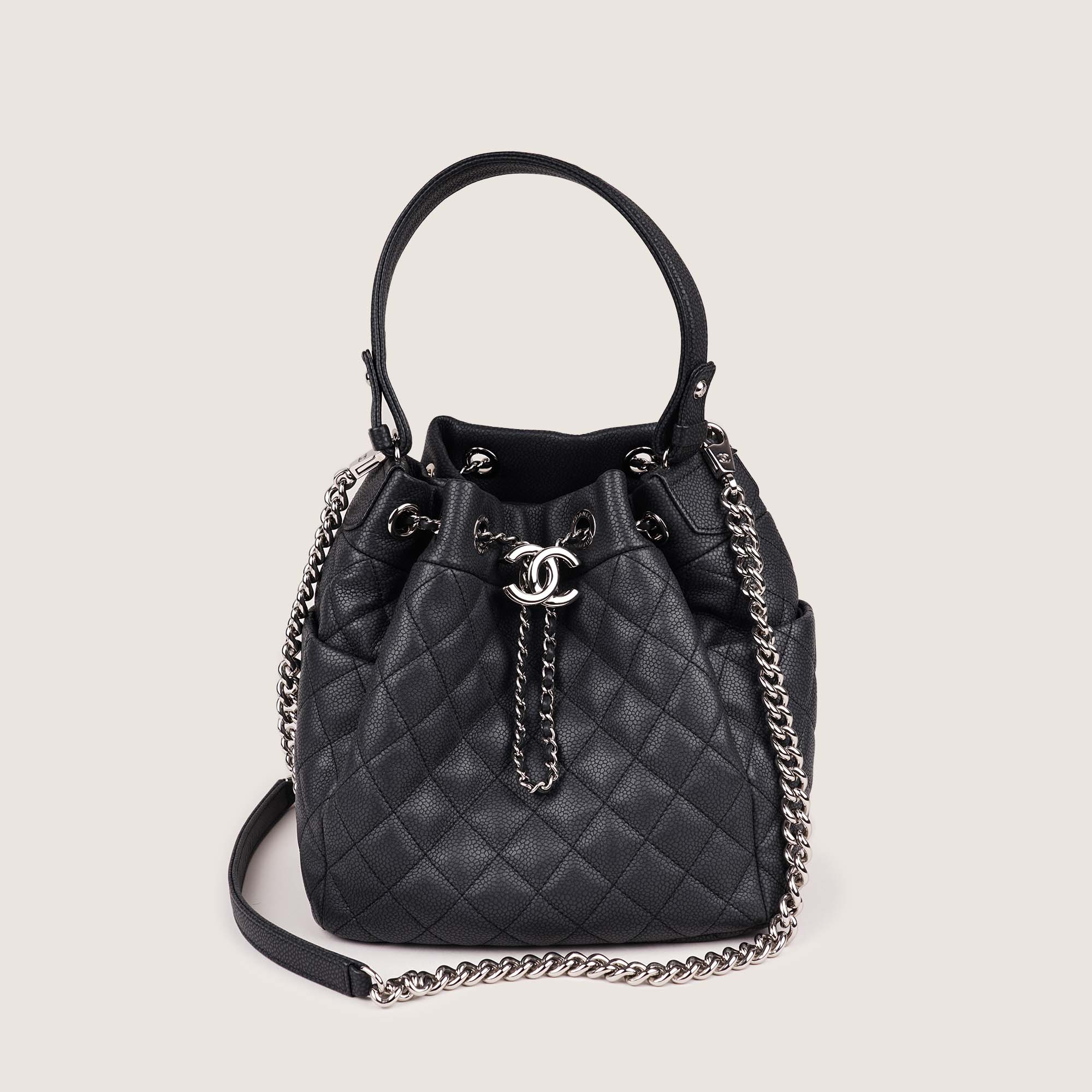 Drawsting Chain Bucket Bag
