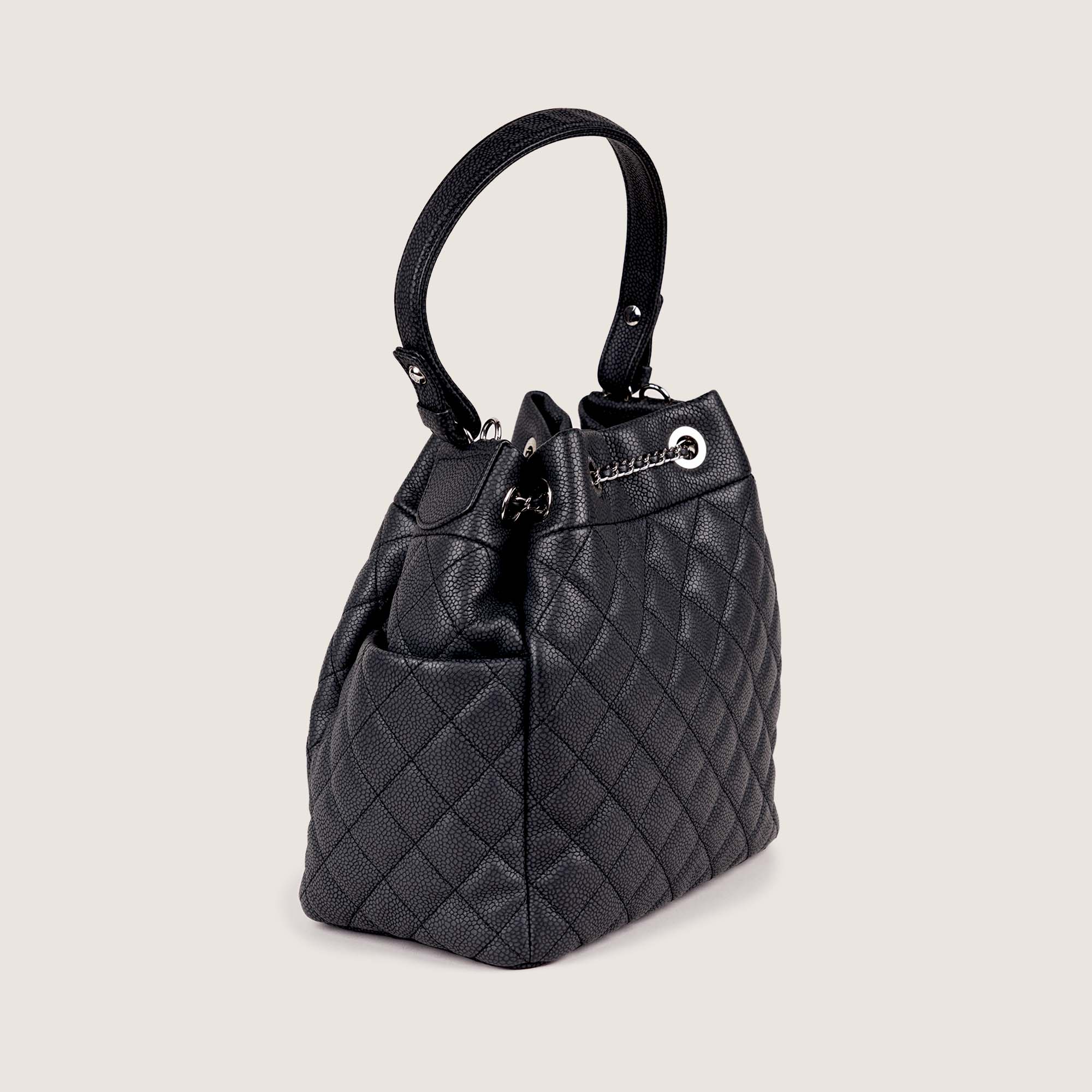 Drawsting Chain Bucket Bag - Image 2