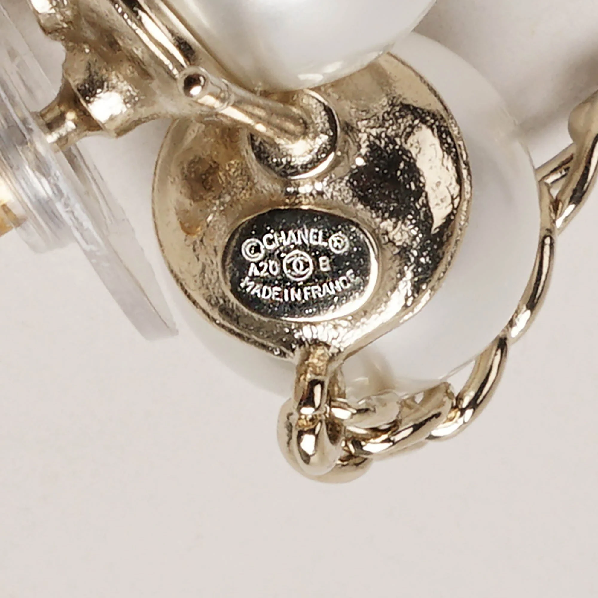 CC Faux Pearl and Crystals Drop Earrings - Image 4
