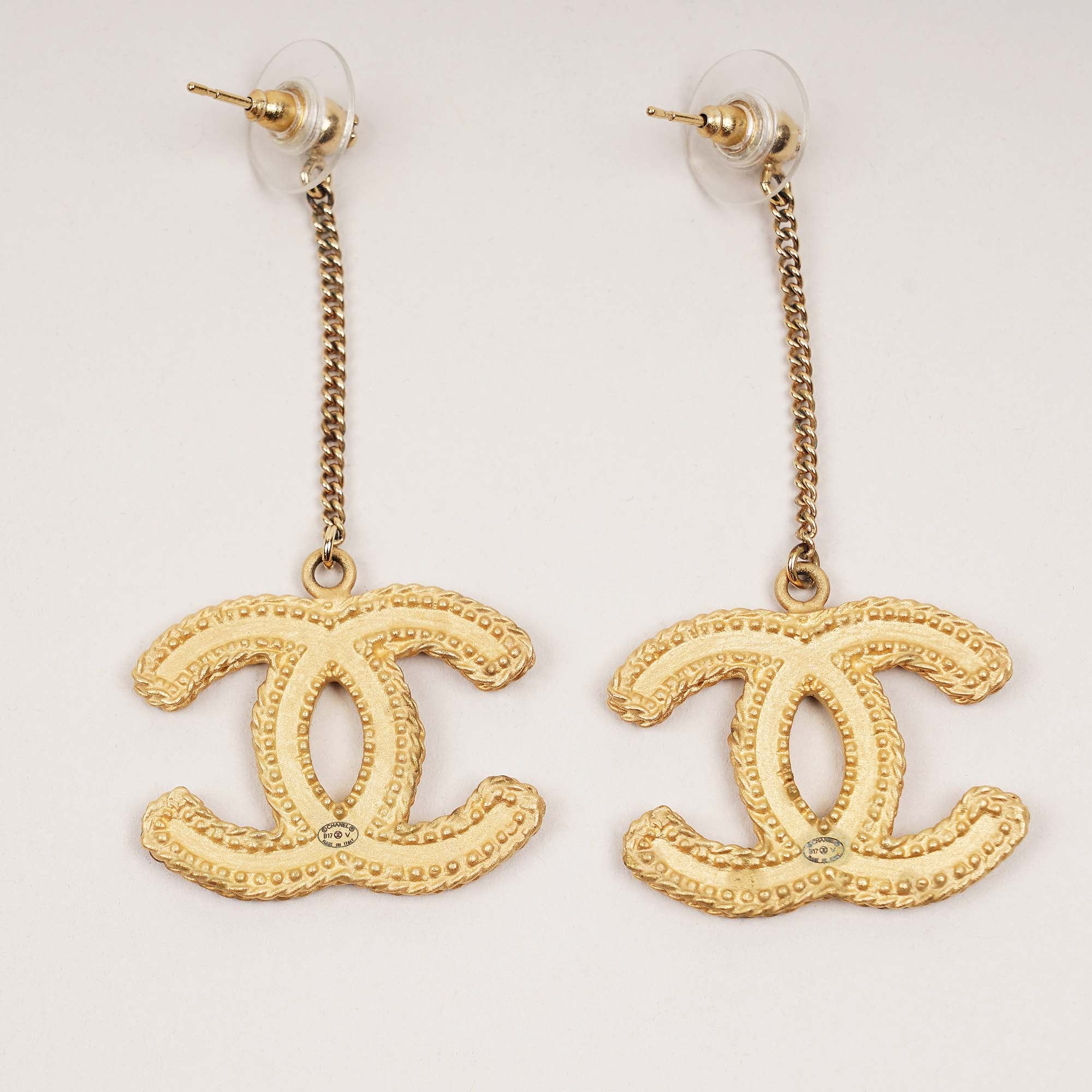 Large CC Drop Earrings - Image 3