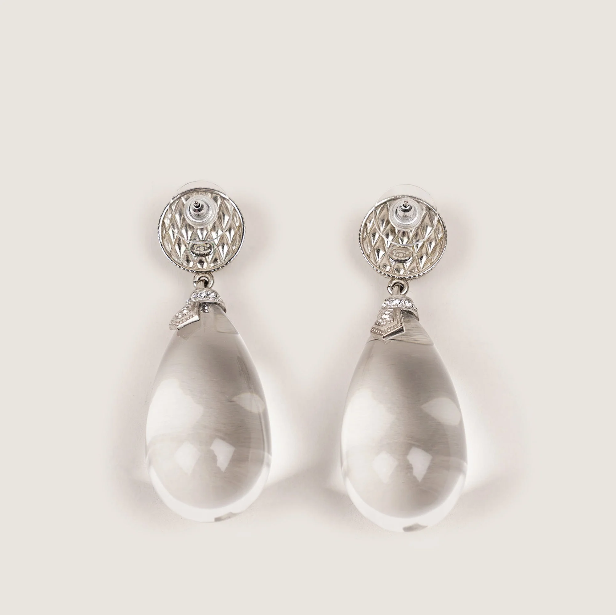 Chanel XL Crystal Drop Earrings - Image 2