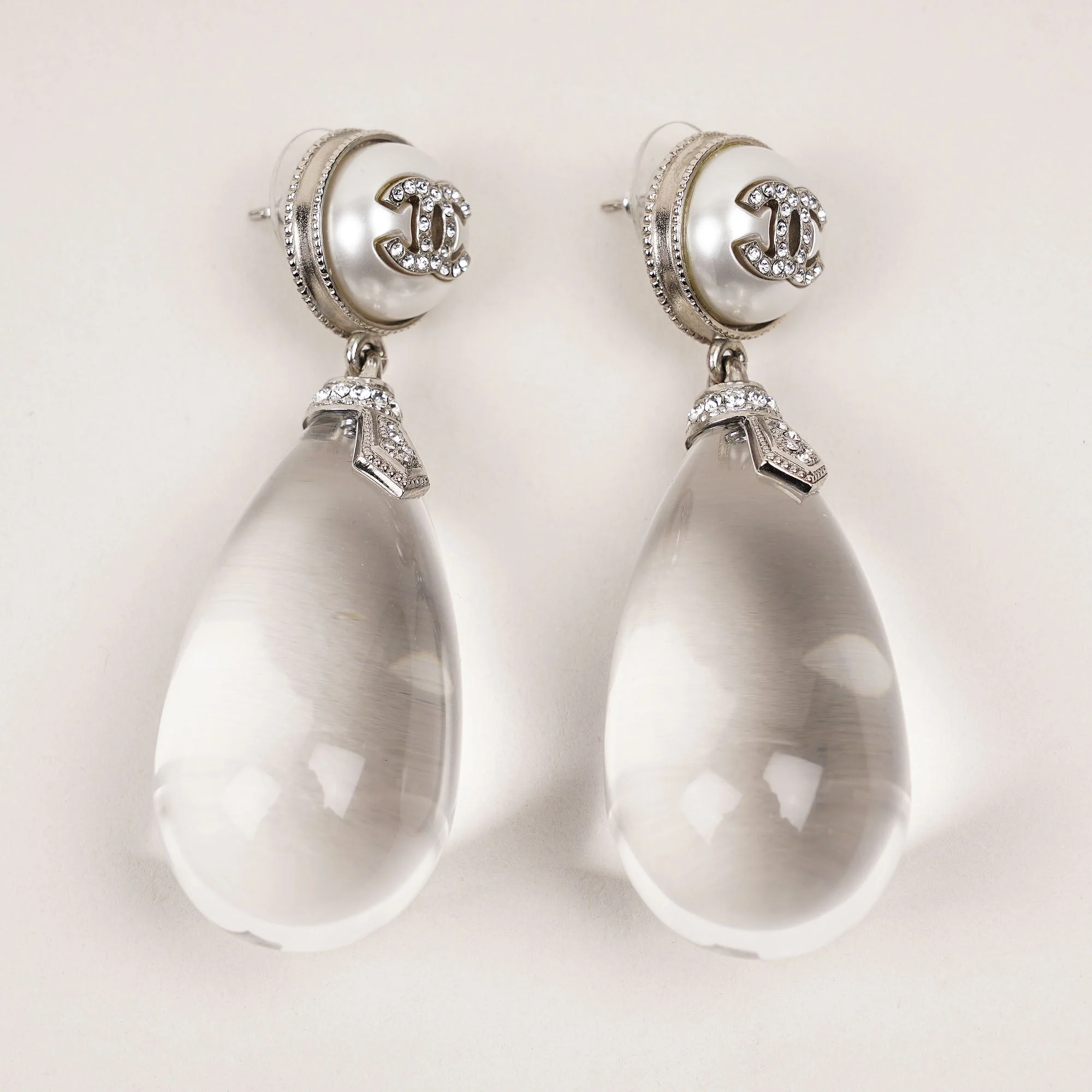 Chanel XL Crystal Drop Earrings - Image 3