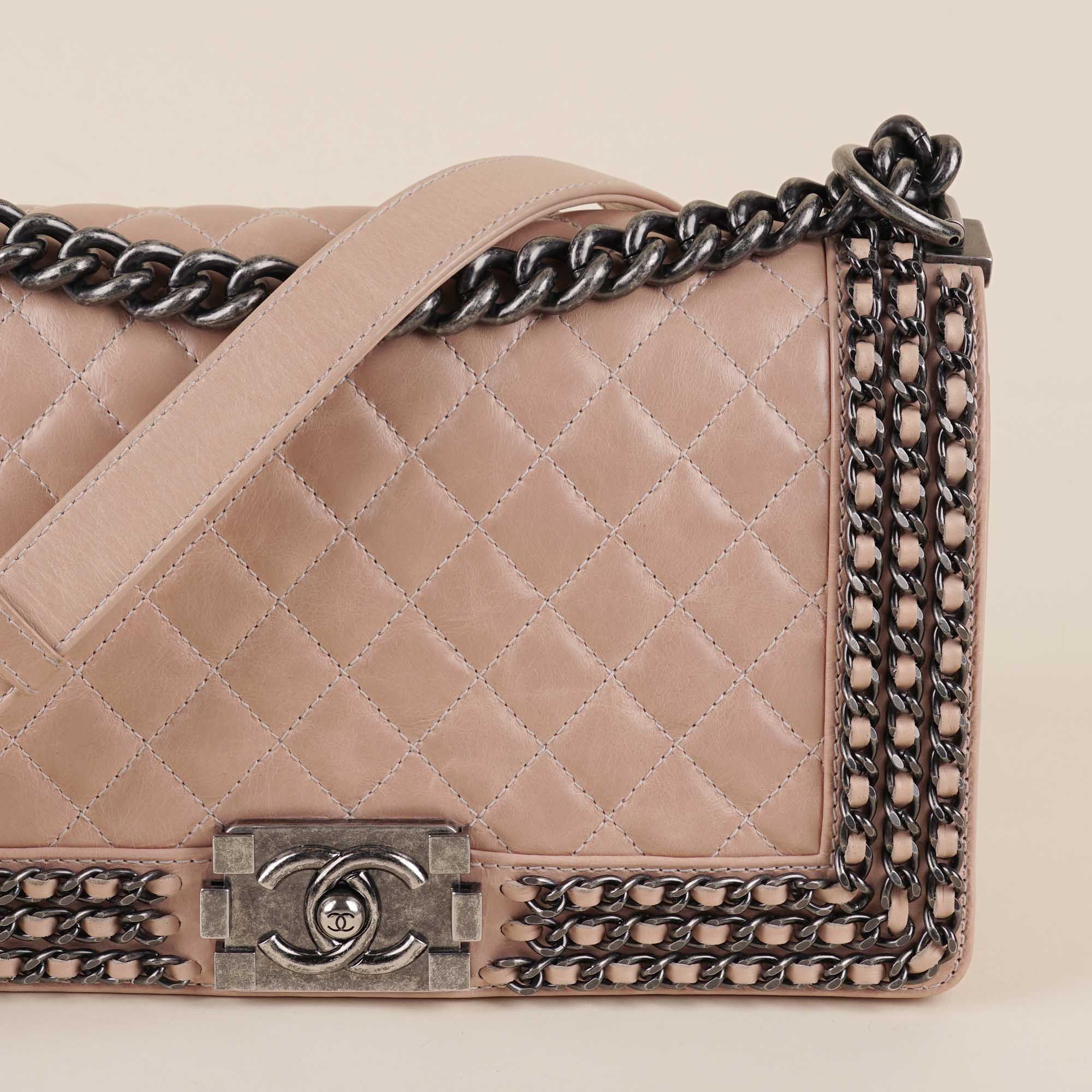 Chain Embellished Old Medium Boy Bag - Image 7