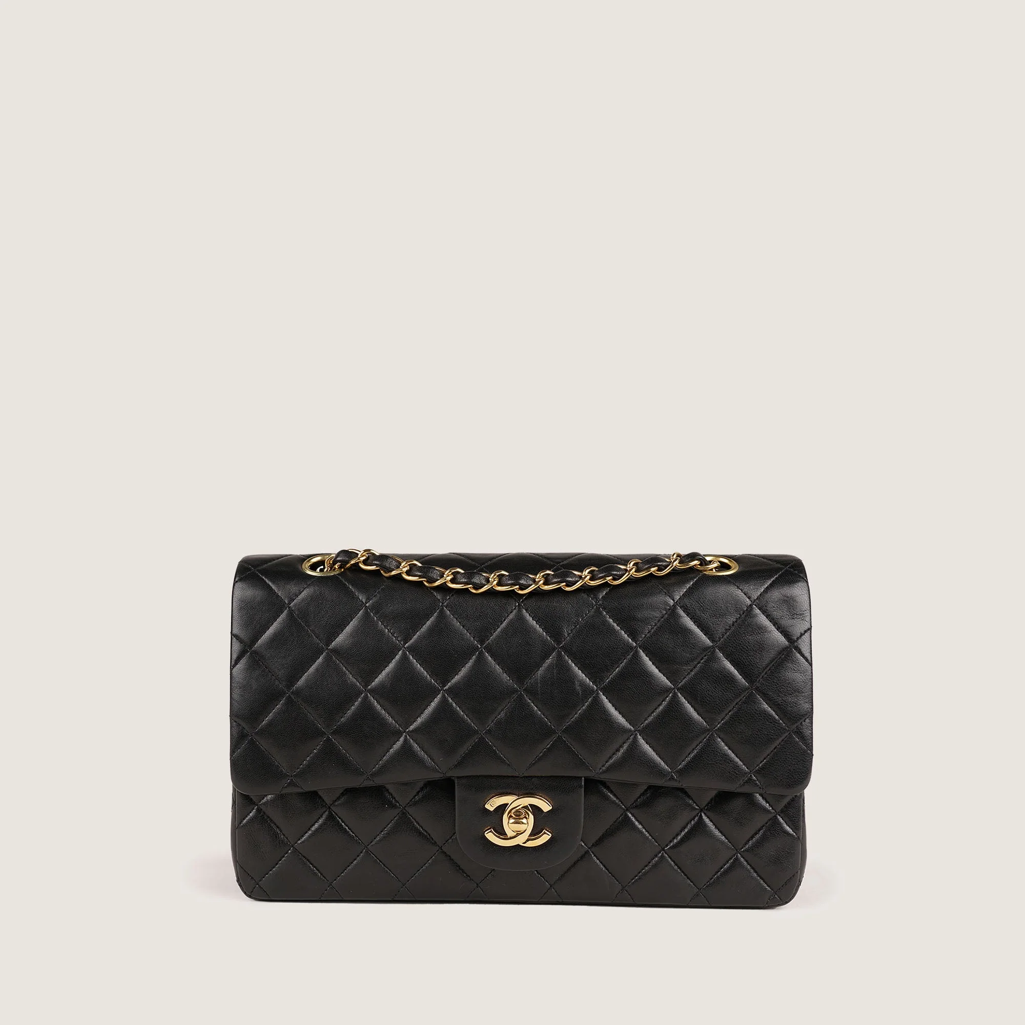 Classic Medium Double Flap Bag Black