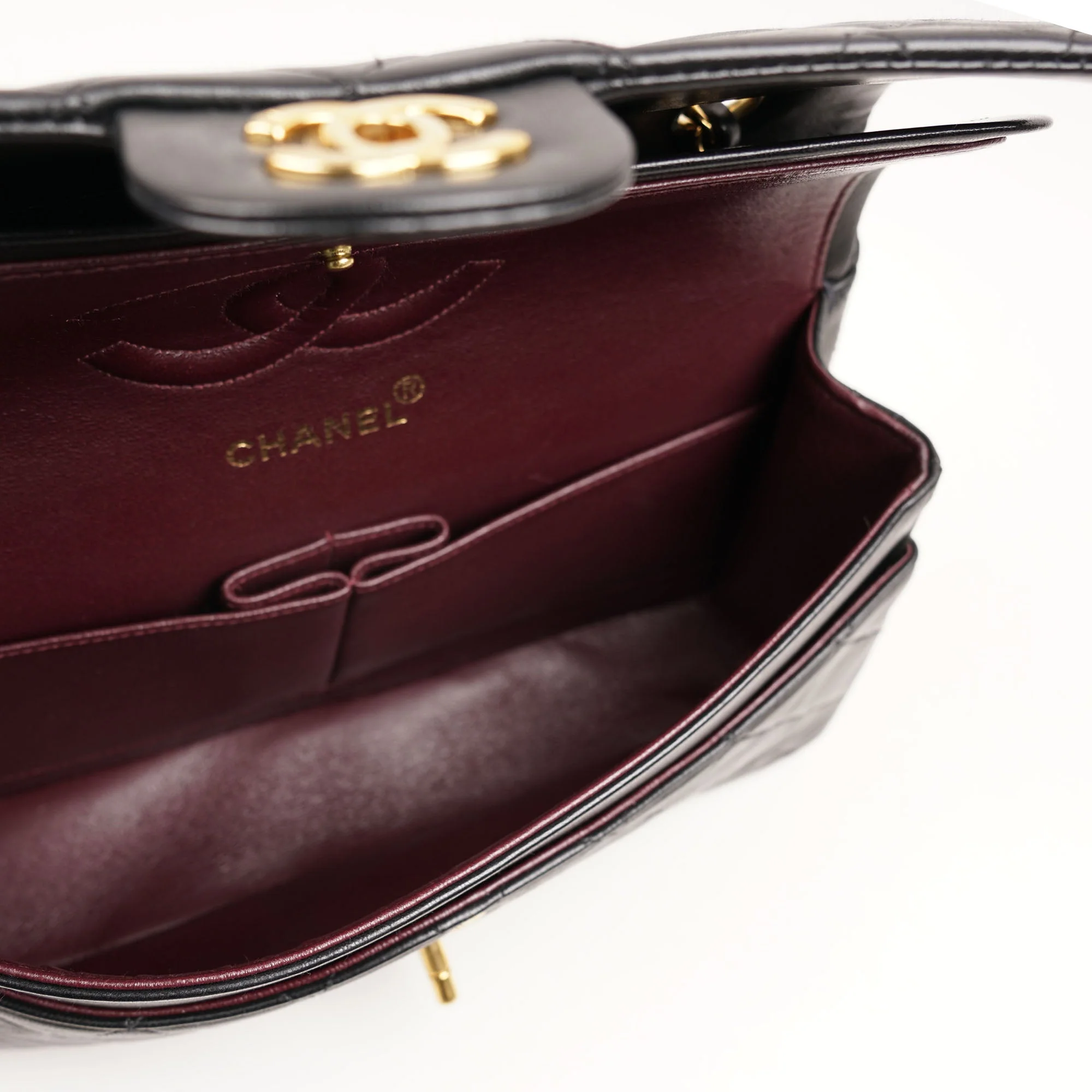 Classic Medium Double Flap Bag Black - Image 8