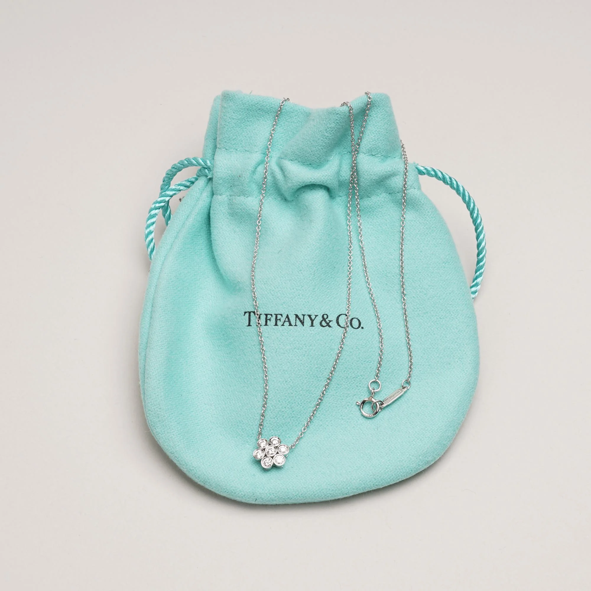 Platinum & Diamonds Flower Pendant Necklace - Image 6